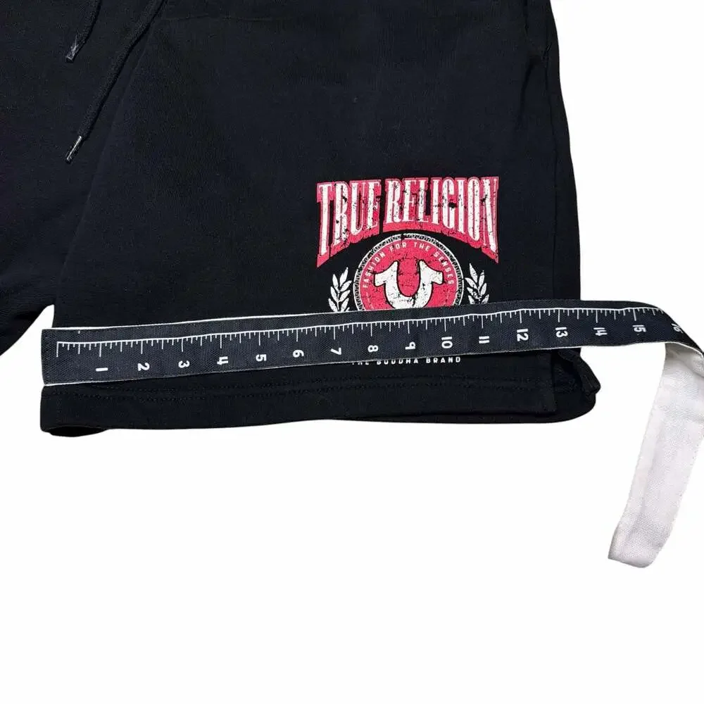 True Religion College Horseshoe Sweat Shorts Black 2XL